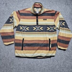 Cinch Aztec Southwest Polar Fleece 1/4 Snap Button Pullover Mens Size XL